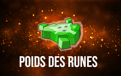 Tableau avec le poids des runes Dofus